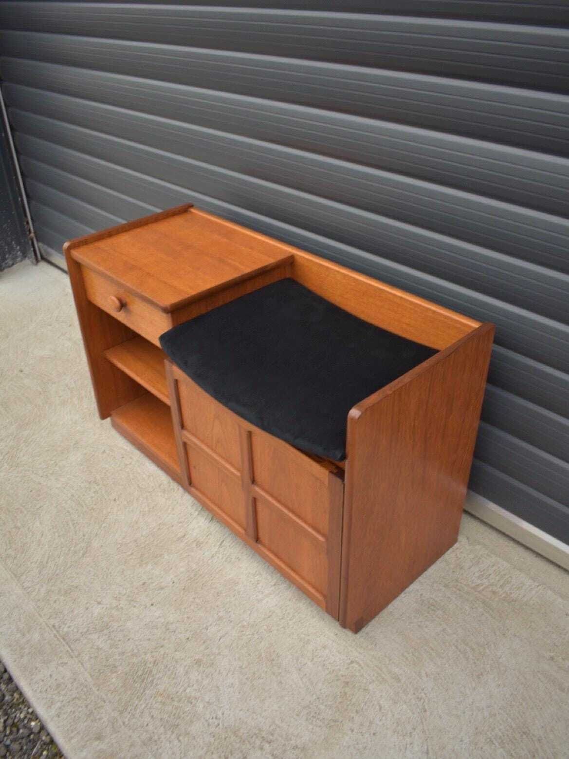 Mid Century Nathan Telephone Table/ Cabinet photo vintage