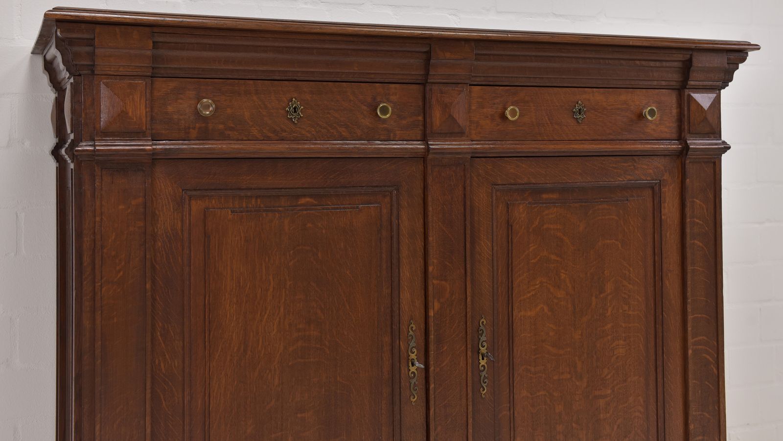 photo furniture Antique! Restored Tall Chest Of Drawers, Gründerzeit Style, Solid Oak, Cabinet, Sideboard
