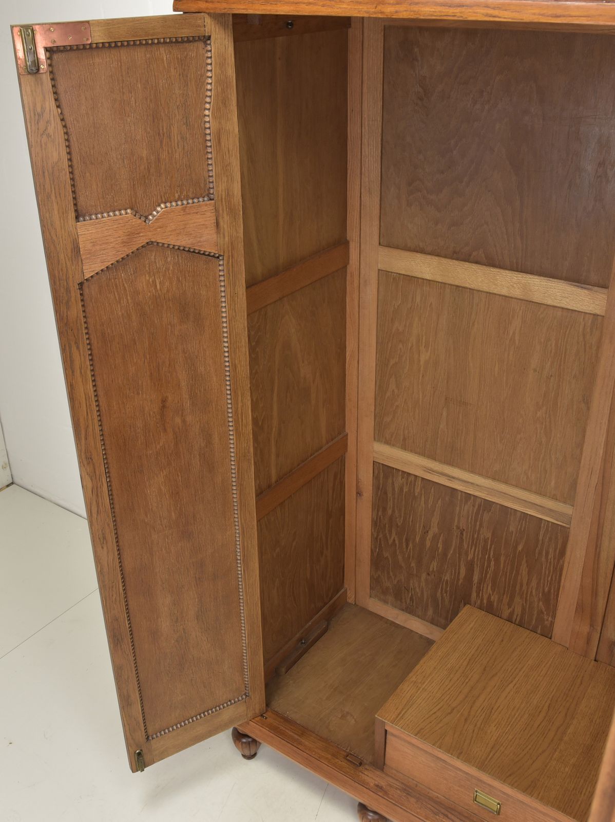 Antique! Restored Art Deco Wardrobe, Oak And Walnut, Hall Wardrobe photo Furniture