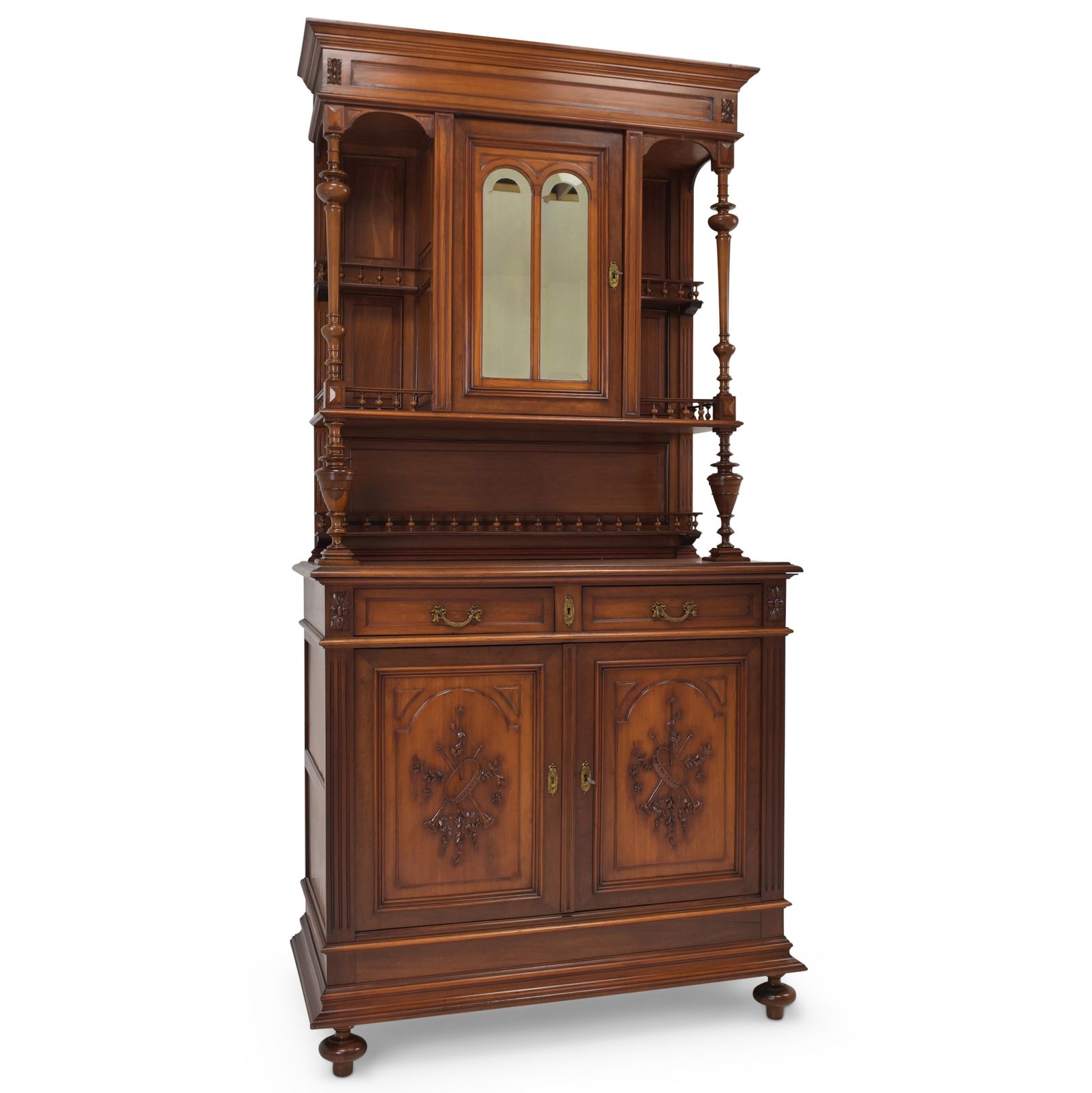 Antique! Restored Mahogany Buffet Cabinet, Gründerzeit/Historicism Period, 2 Of 2