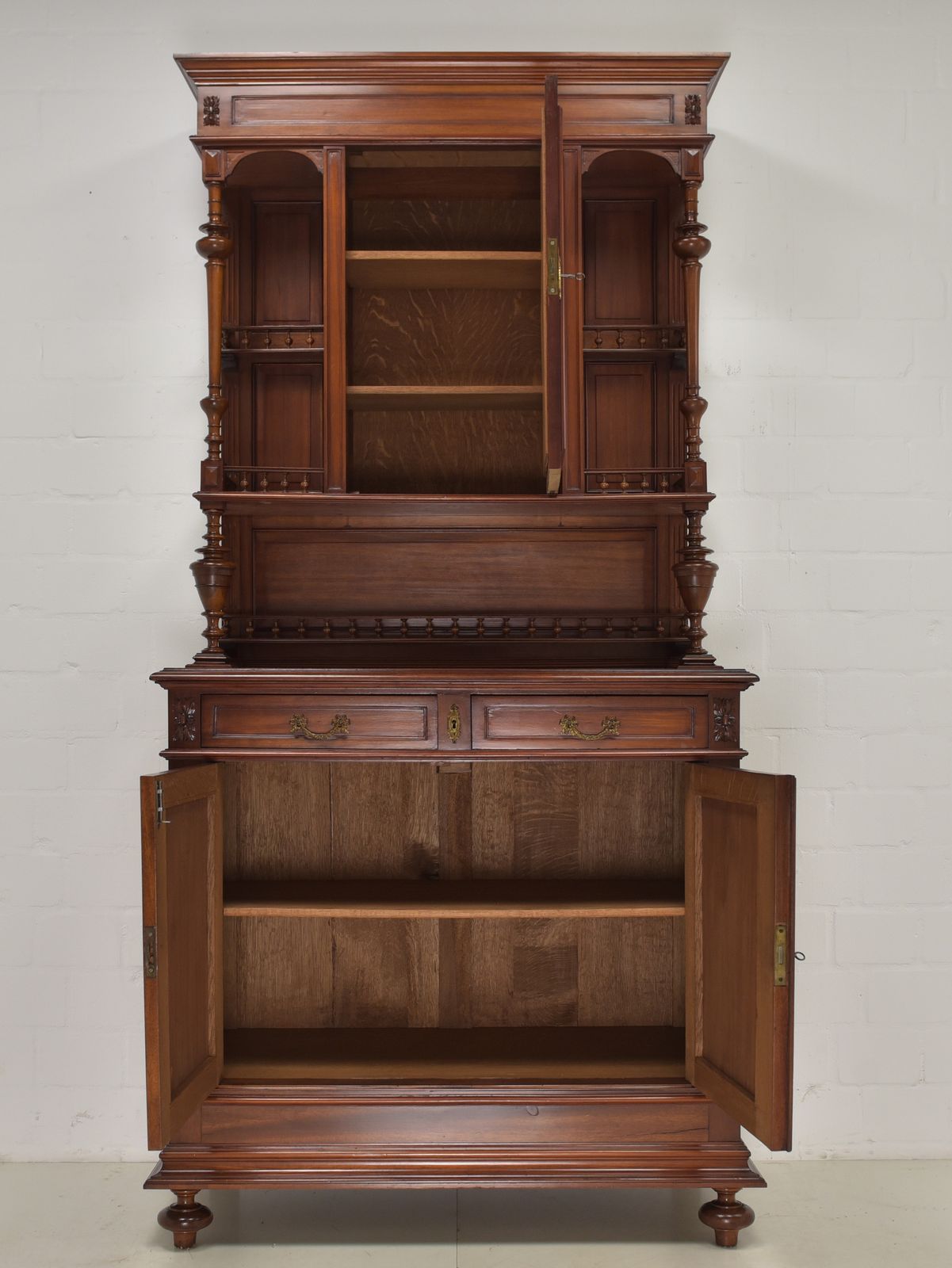 Antique! Restored Mahogany Buffet Cabinet, Gründerzeit/Historicism Period, 1 Of 2 photo for sale
