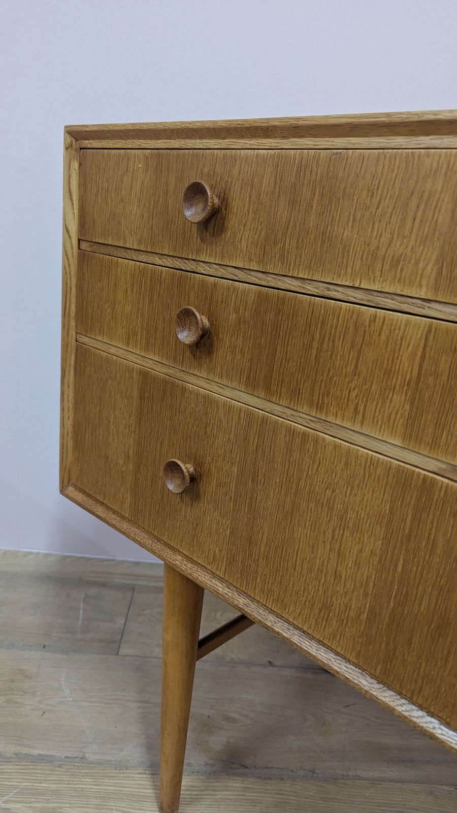 375.0 Midcentury 1960s Light Oak Chest Of Drawers By Meredew photo