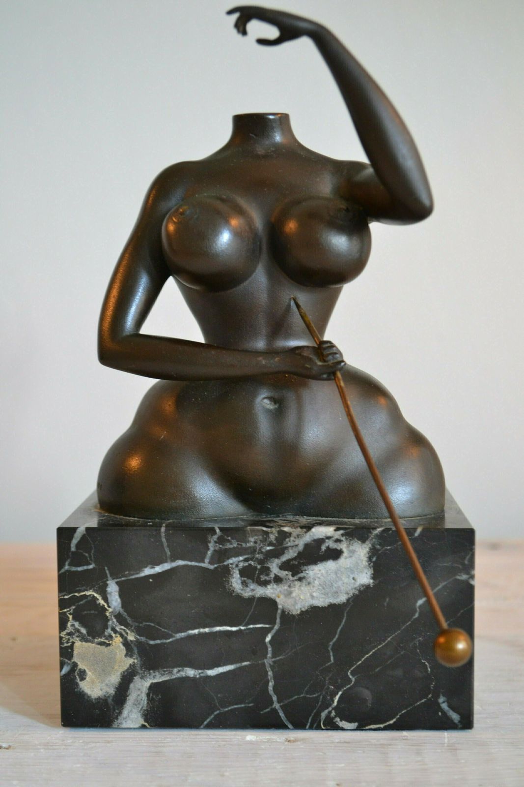 Rudolf Hausner, österreich. Bronze Sculpture On Marble Base "Anima". Designed In 1977