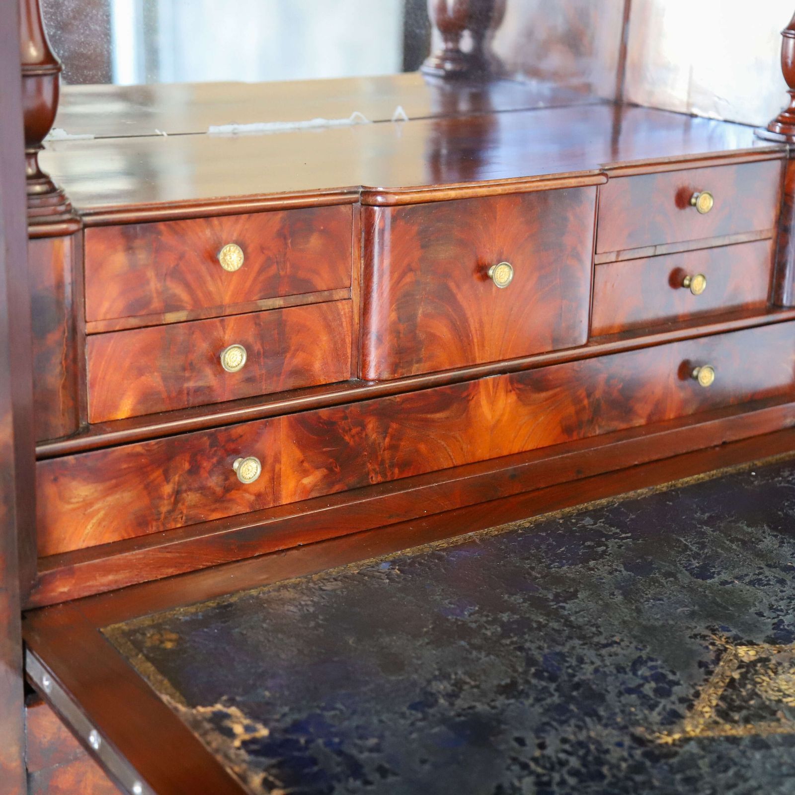 19th C All Original French Secrétaire à Abattant Cabinet   Marble Top & Secret Drawers photo buy