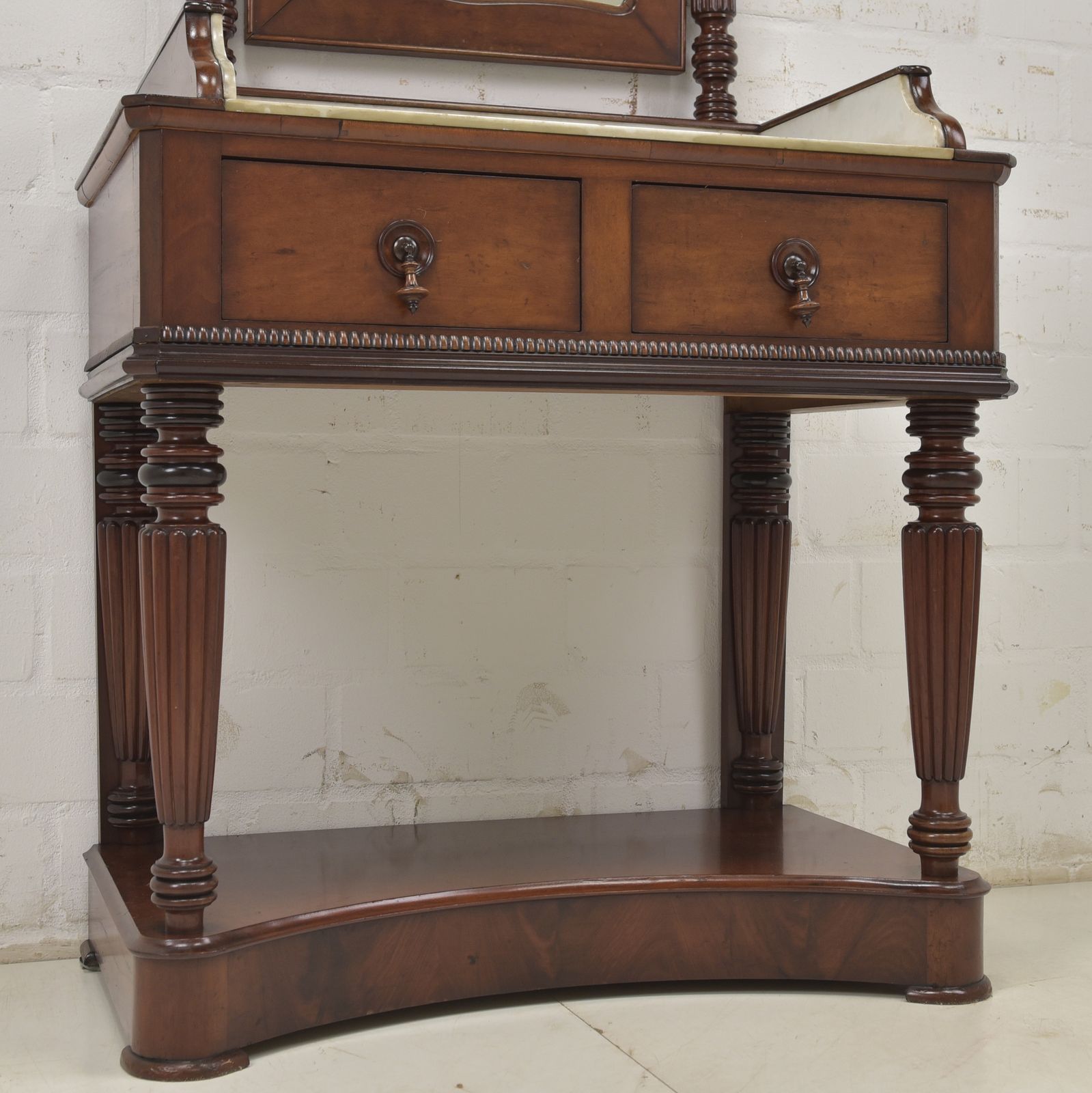 photo for sale Antique! Mirrored Chest Of Drawers, Restored Mahogany; Vanity Unit, Louis Philippe Console