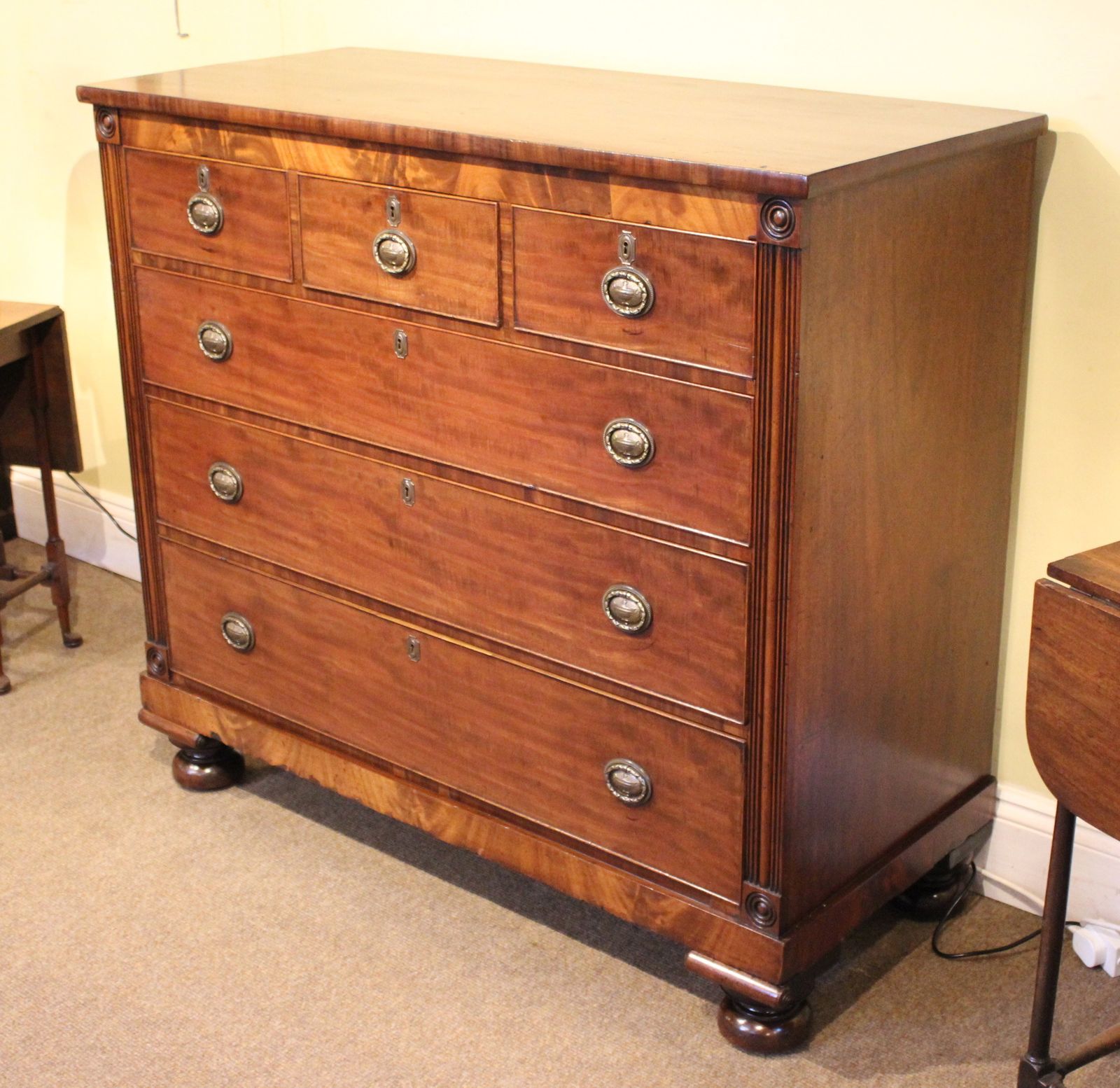19thc. Scottish Mahogany Chest Of Drawers