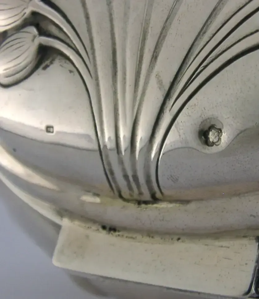 Home Decor Stunning Large 282g Austrian Art Nouveau 800 Solid Silver Box photo
