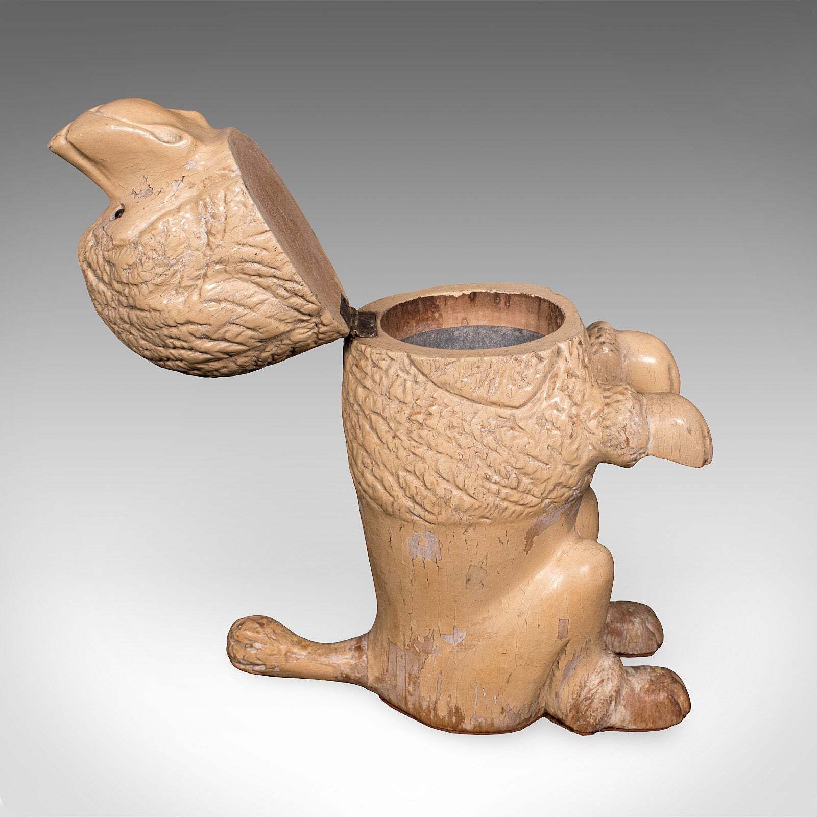 Antique Poodle Tobacco Jar, English, Fruitwood, Dog, Treen, Figural, Edwardian photo 915.0