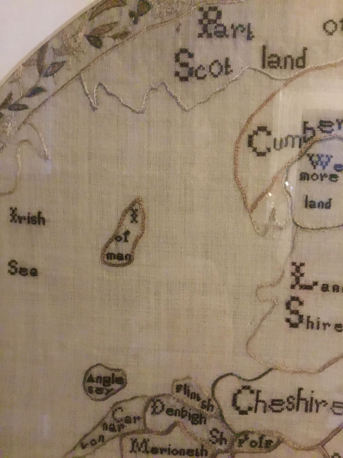 Georgian Child’s Needlework Map Of England And Wales photo Art