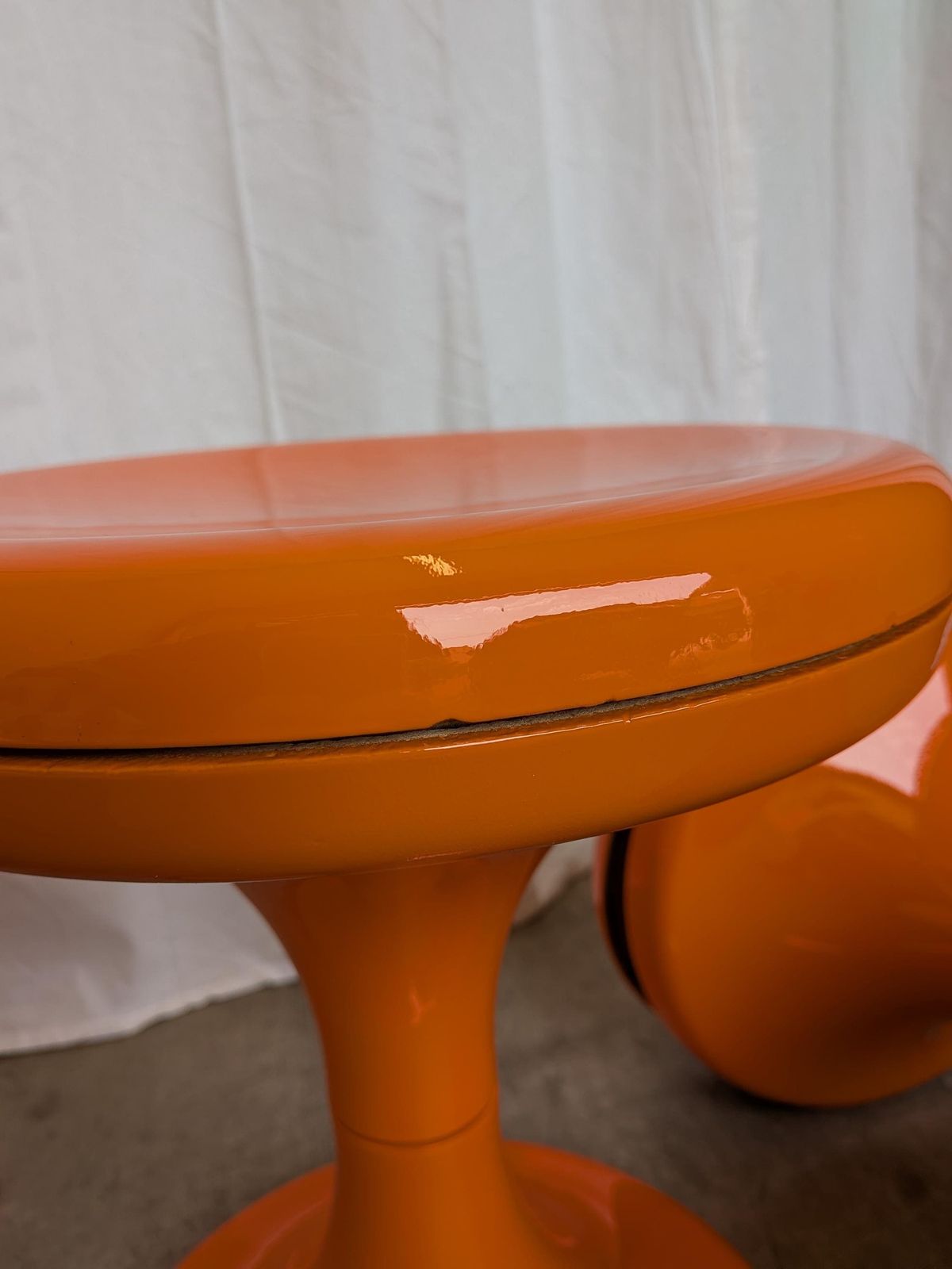 photo furniture Set Of 4 Vintage Mushroom Stools, Retro Orange 1960s Space Age Meblo Jurček