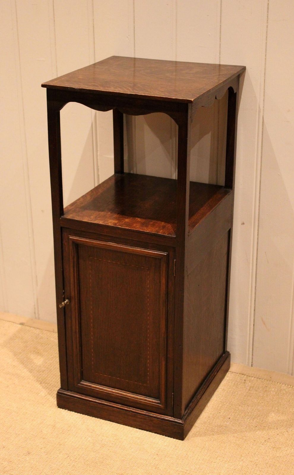 Edwardian Oak Bedside Cabinet