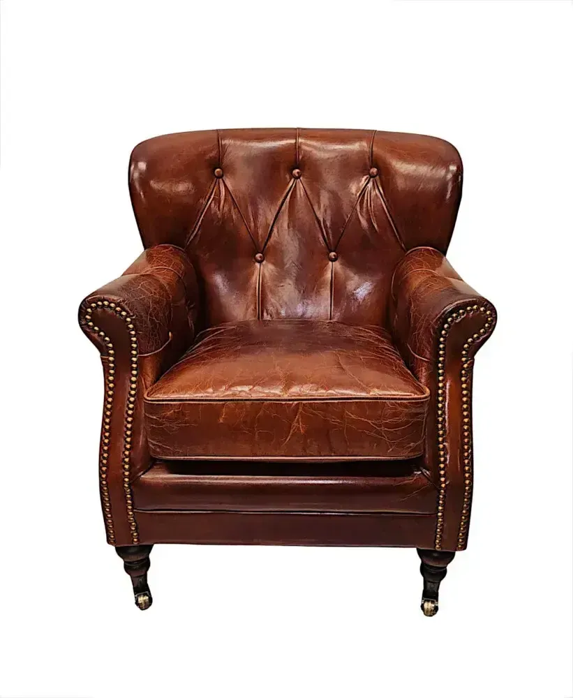 A Stunning Leather Armchair In The Victorian Manner photo Furniture