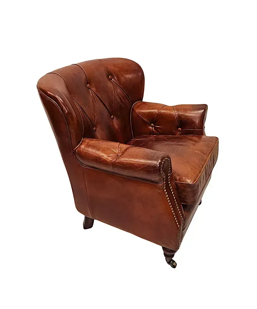 A Stunning Leather Armchair In The Victorian Manner photo vinterior