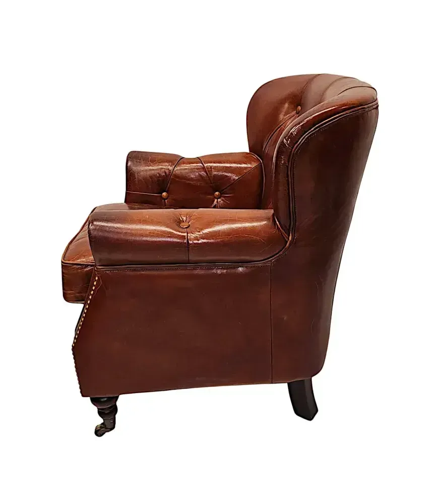 A Stunning Leather Armchair In The Victorian Manner photo vintage