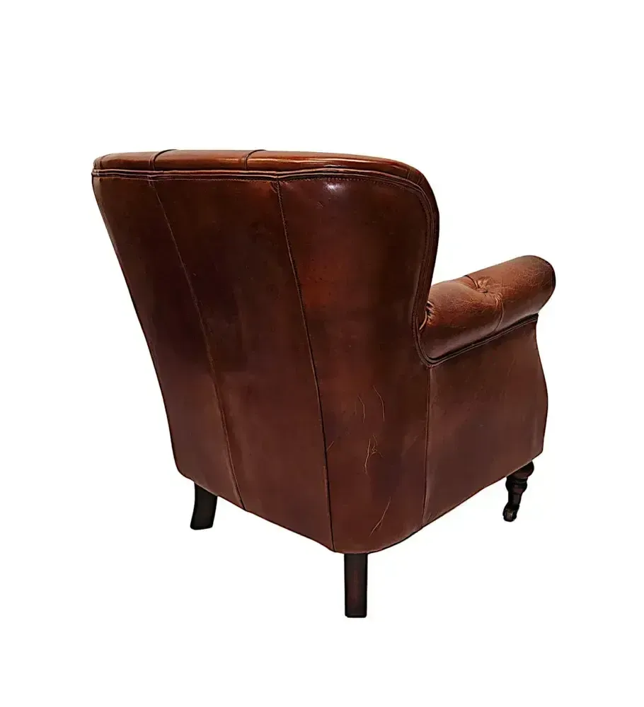 photo for sale A Stunning Leather Armchair In The Victorian Manner