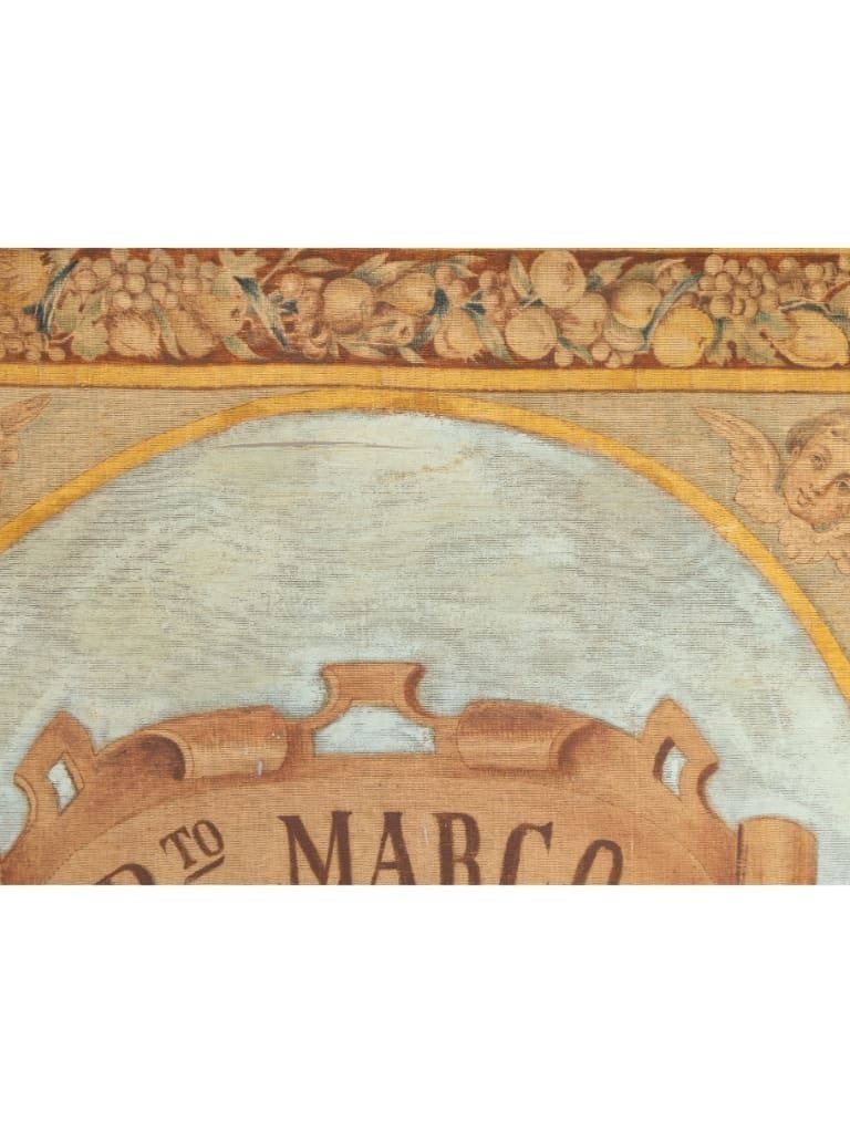 Art A Monumental Italian Devotional Painted Tapestry, 18th Century photo