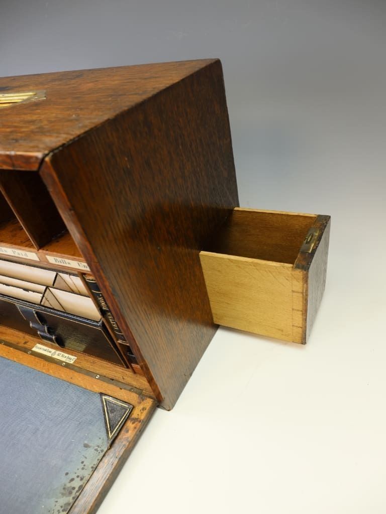 photo for sale Houghton & Sons Oak Campaign Stationery & Dispatch Chest