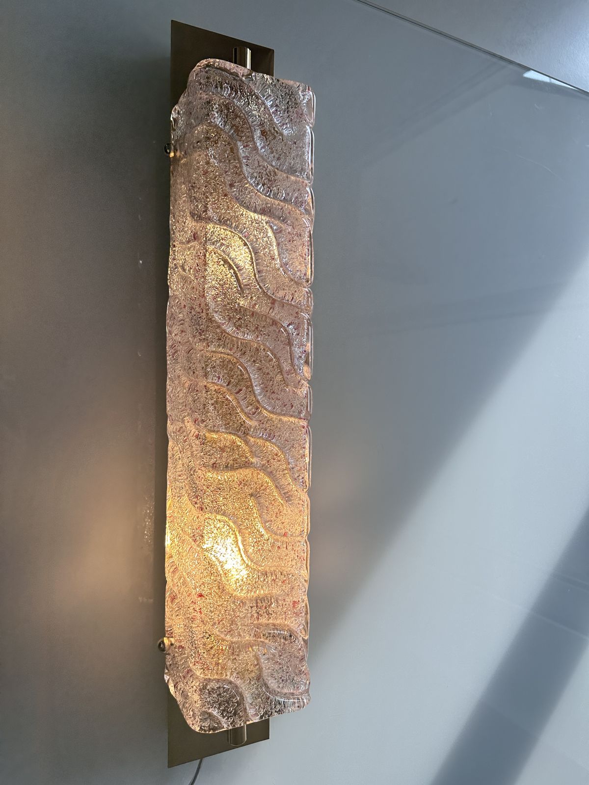 Luxury Gold Wall Sconces With Ametista "Graniglia" Murano Glass   Set Of Two photo 2560.0