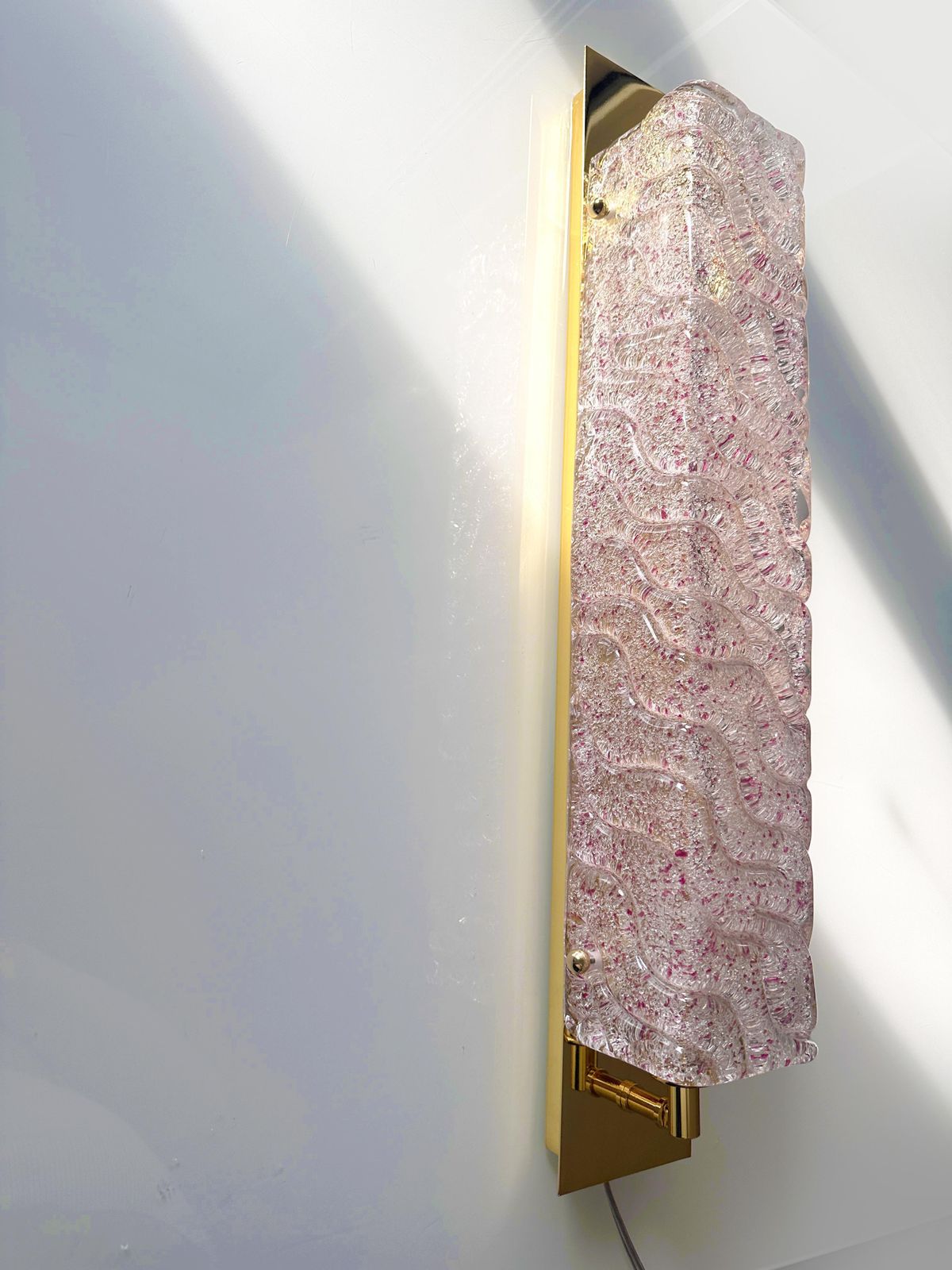 Luxury Gold Wall Sconces With Ametista "Graniglia" Murano Glass   Set Of Two photo buy