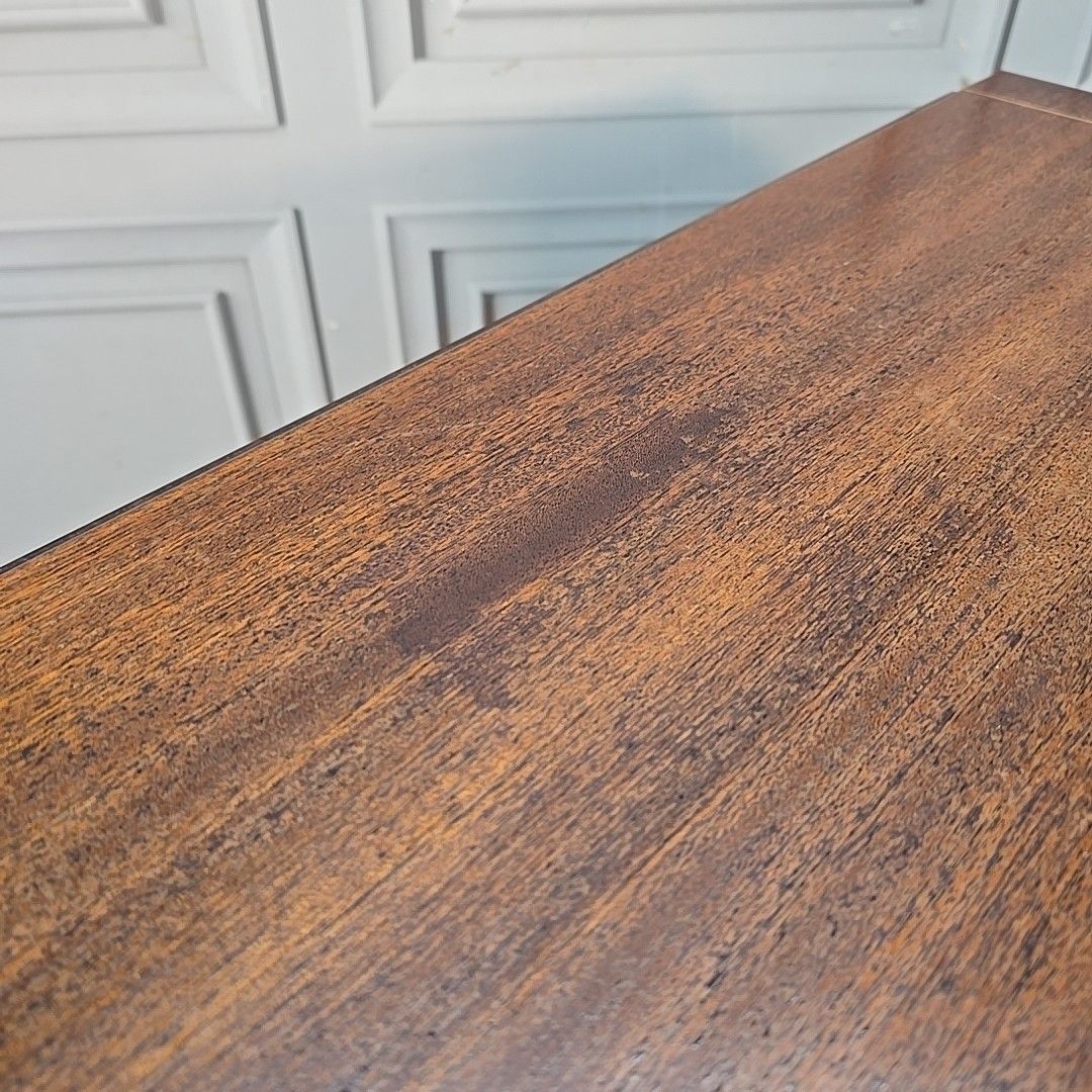 Antique Style Dining Table Mahogany Drop Leaf Oval Inlaid Gate Leg Vintage photo Furniture