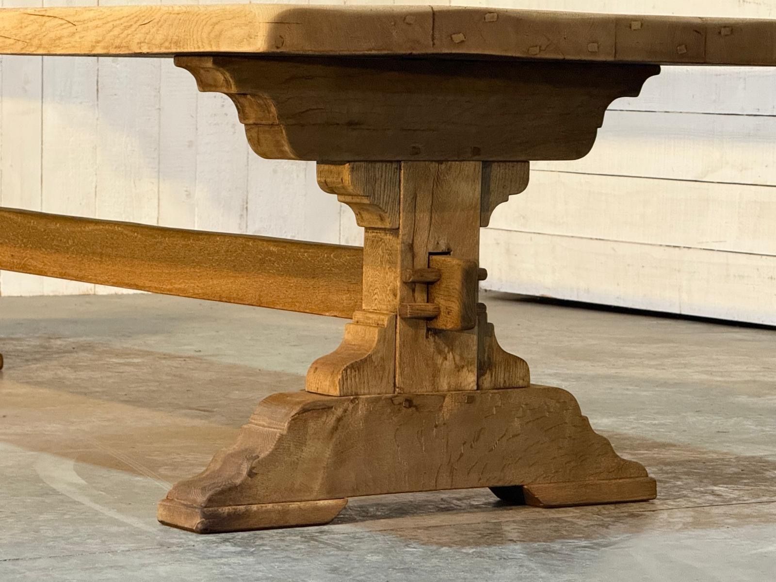 Stunning Large French Bleached Oak Farmhouse Dining Table photo Furniture