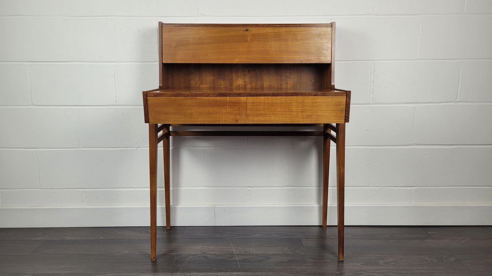 Mid Century Desk 1960s, Teak, Vintage photo furniture