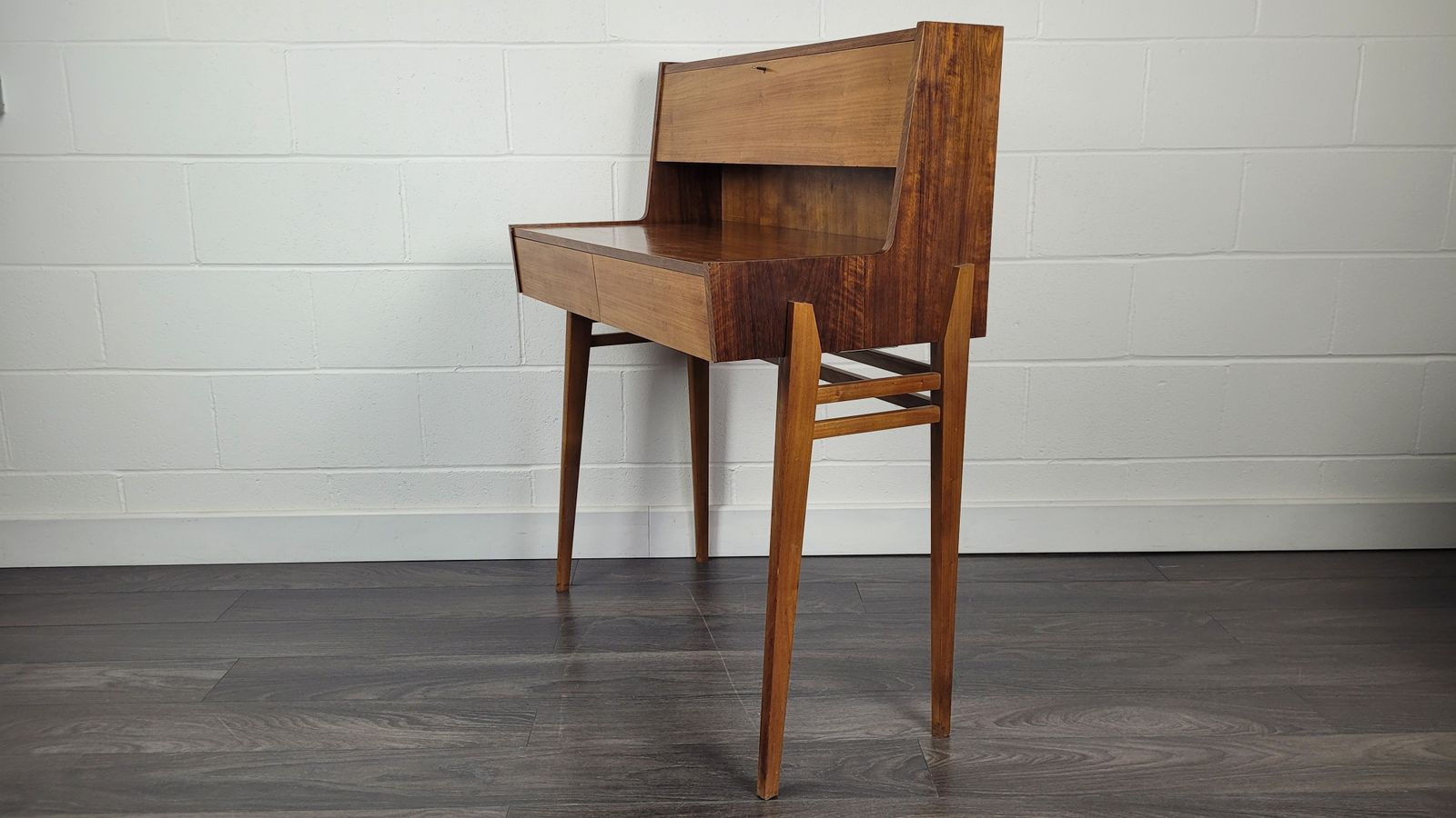 Mid Century Desk 1960s, Teak, Vintage
