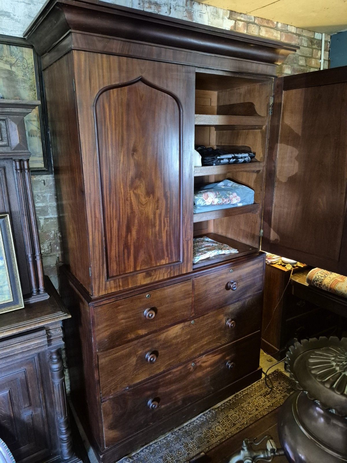 photo vintage A Glorious Victorian Mahogany Country House Linenpress Larder Sold By Christies