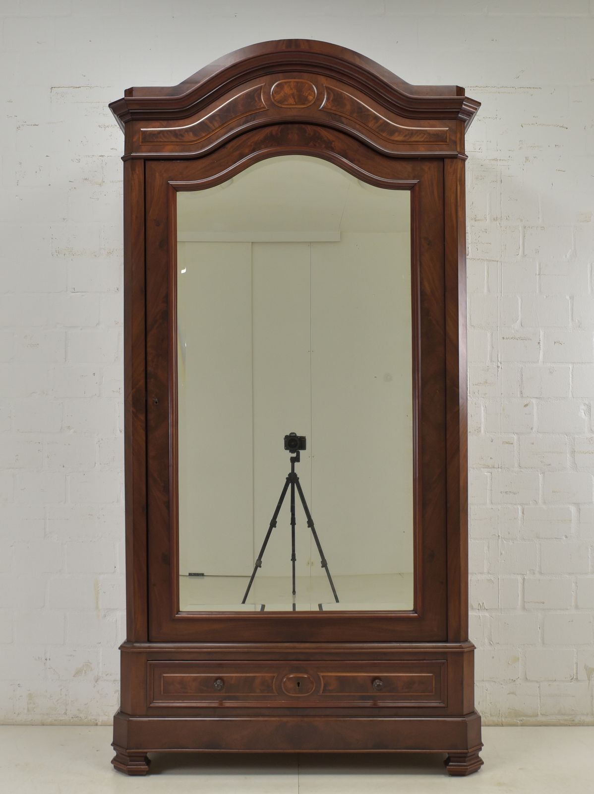 Antique! Single Door Wardrobe, Restored Mahogany, Louis Philippe Style, Hall Wardrobe photo furniture