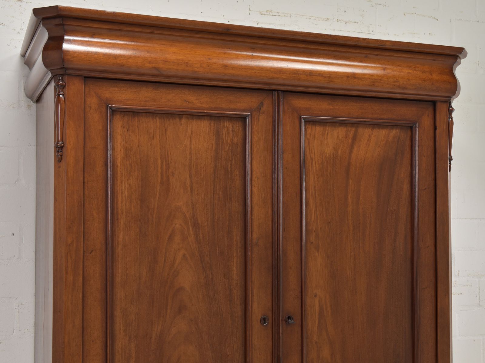 photo furniture Antique! Small Wardrobe, Restored, Biedermeier, Solid Mahogany, Vertico
