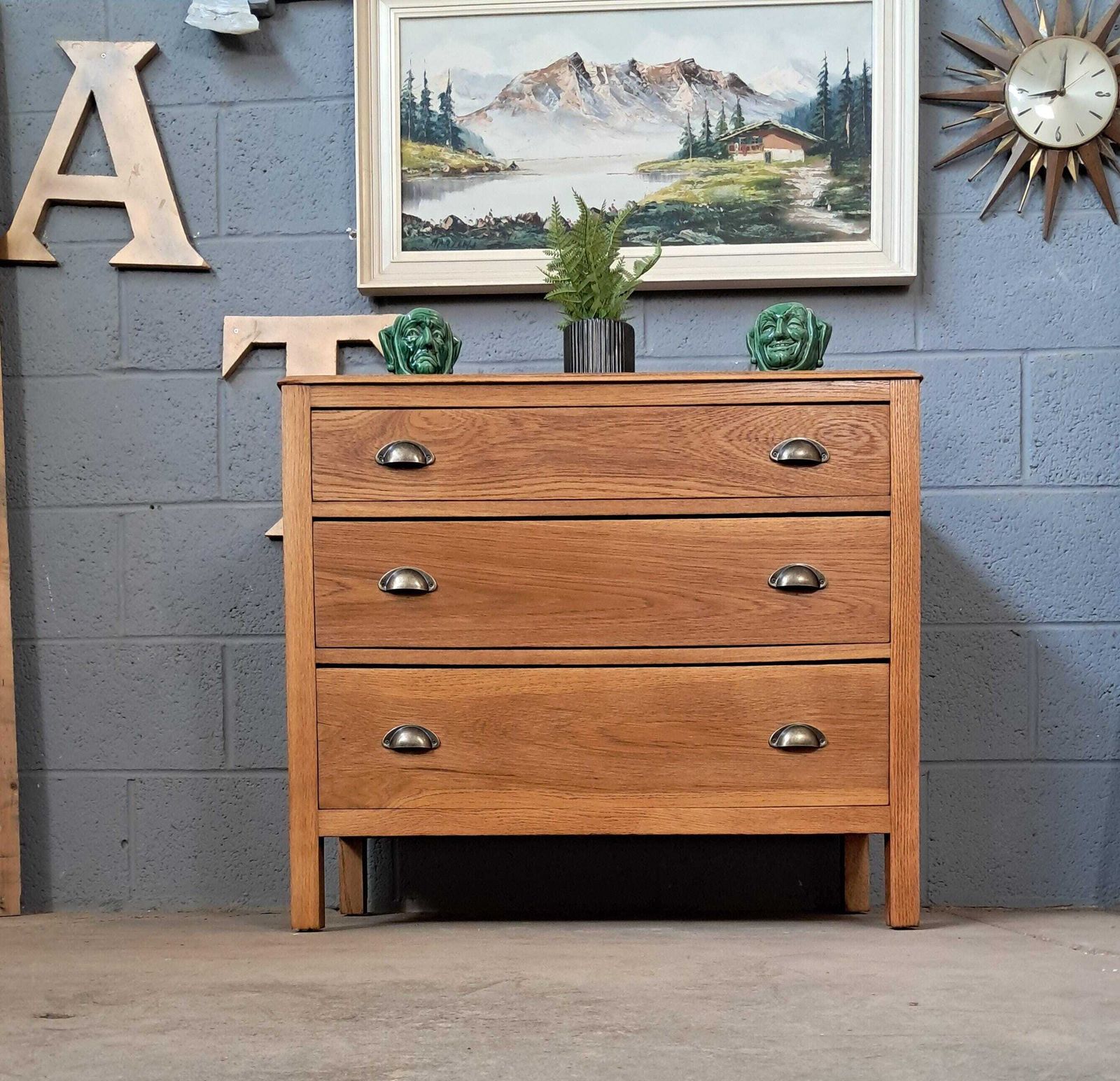 Chest Of Drawers ~ Oak ~ Vintage ~ Mid Century photo furniture