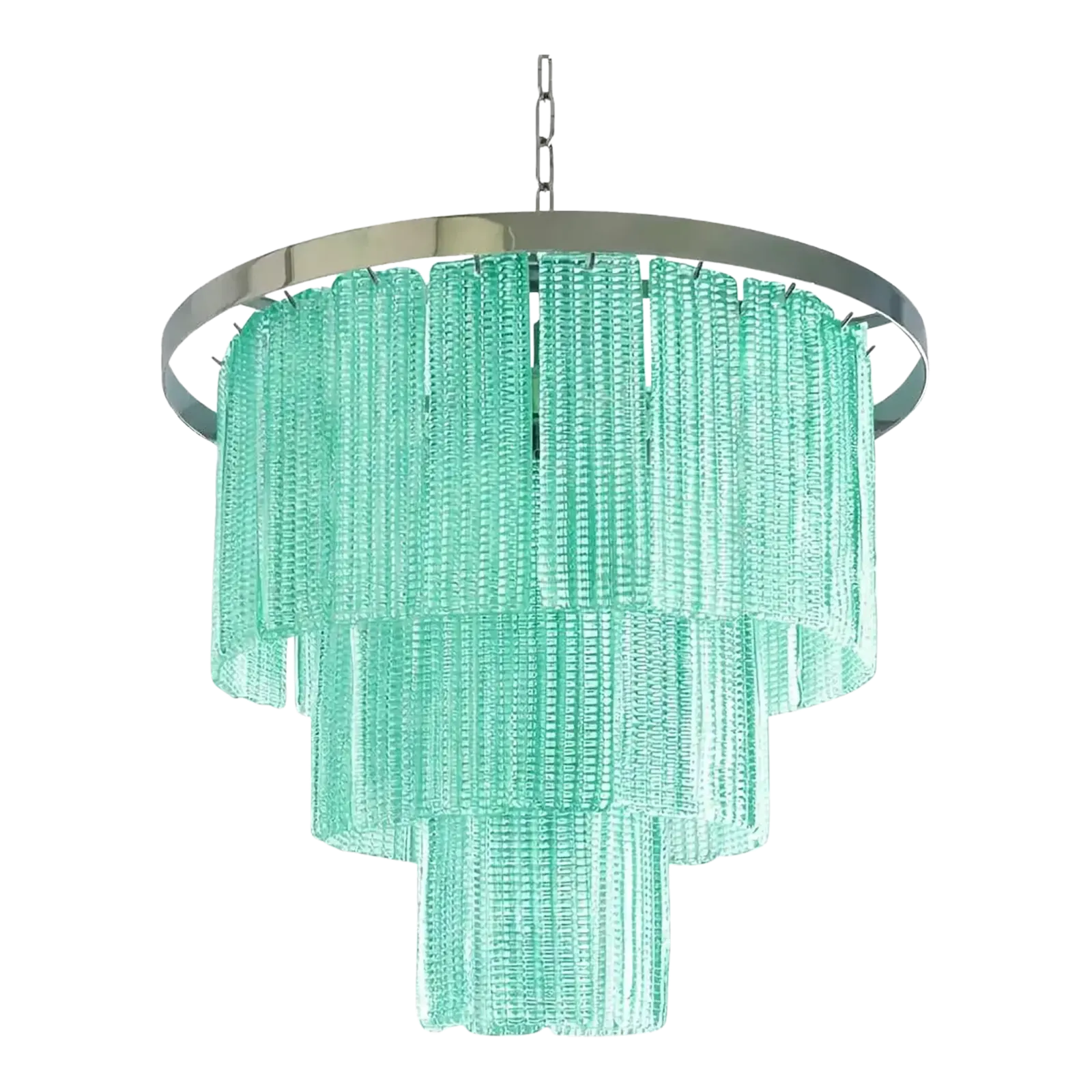 Modern Sea Green Murano Glass Sputnik Chandelier, Italian Simoeng, Mazzega Style.
