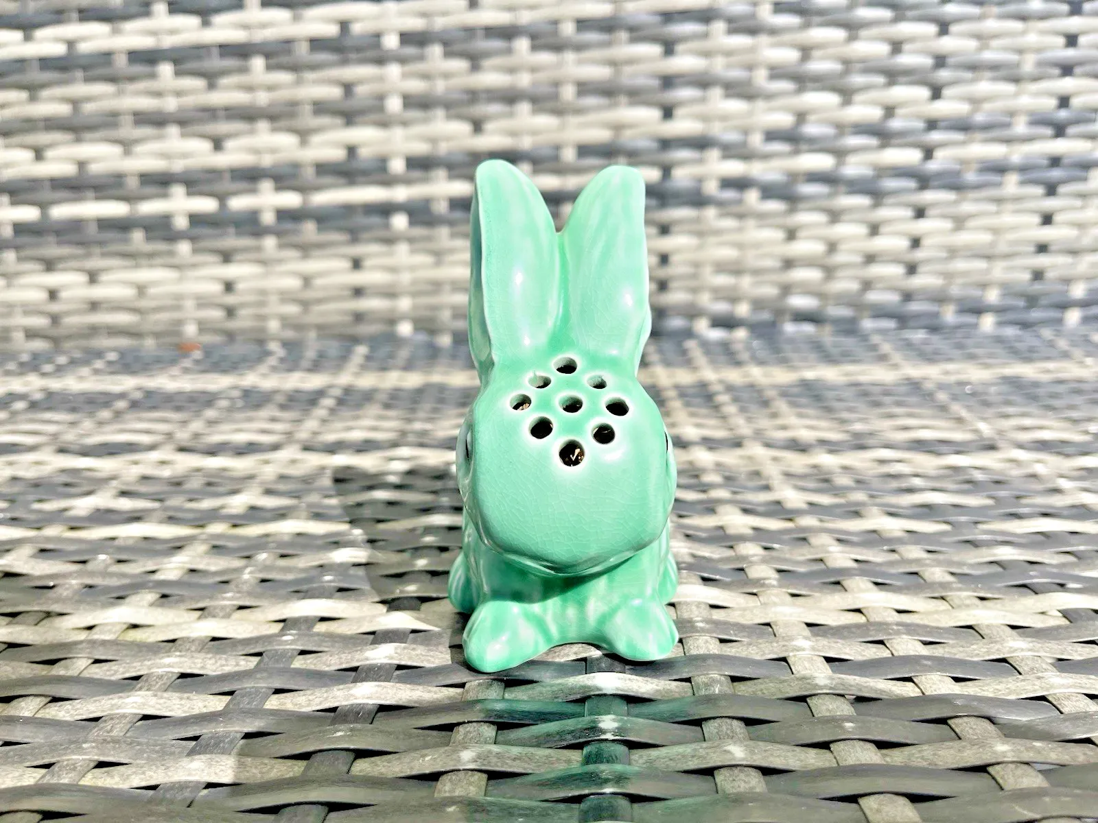Rare Green Art Deco Pomander Pot Pourri Snub Nosed Bunny Rabbit Sylvac 990 ? photo Home Decor