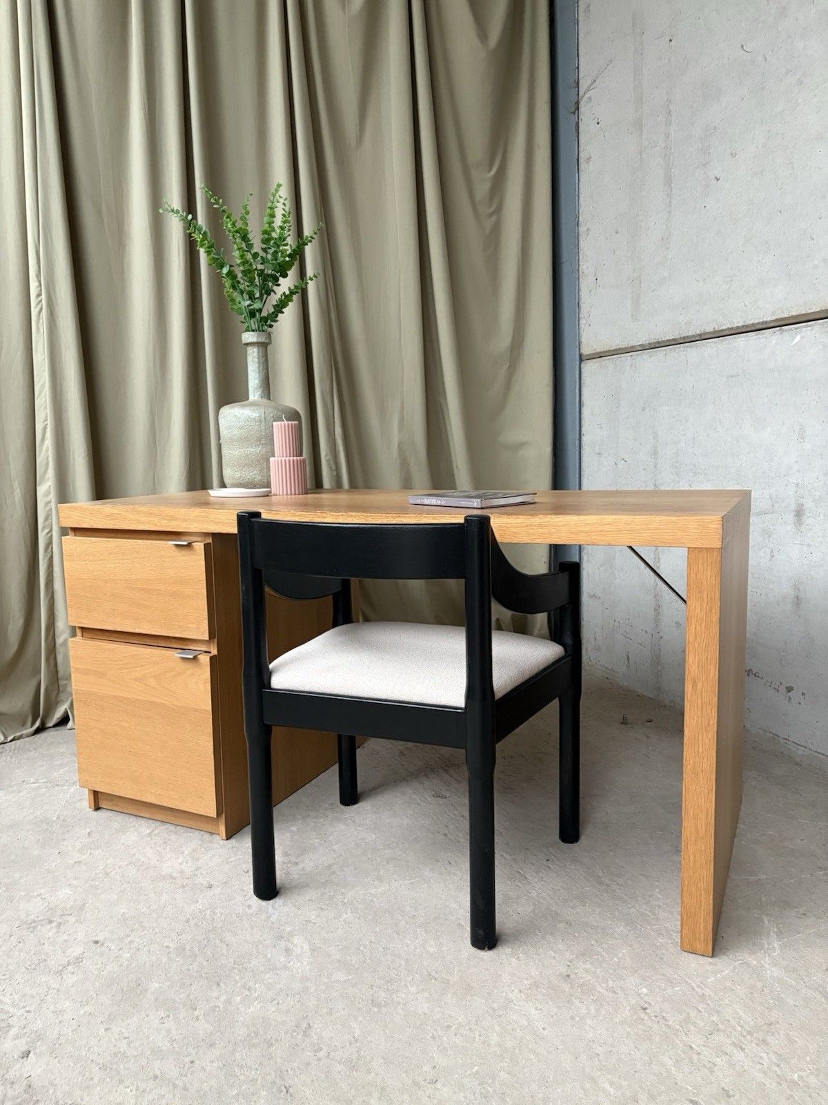 Vtg Mid Century Style Oak Desk Dining Table Danish Scandi Retro R1151