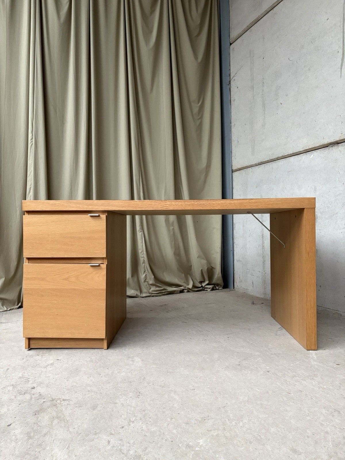 Vtg Mid Century Style Oak Desk Dining Table Danish Scandi Retro R1151 photo vinterior
