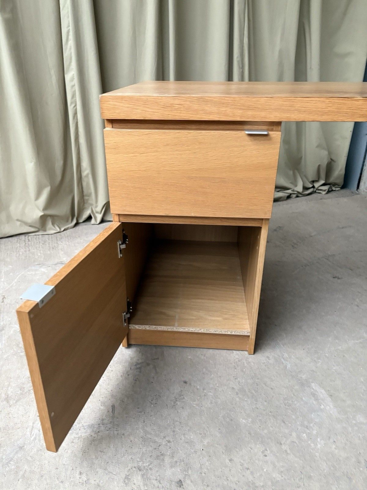 65.0 Vtg Mid Century Style Oak Desk Dining Table Danish Scandi Retro R1151 photo