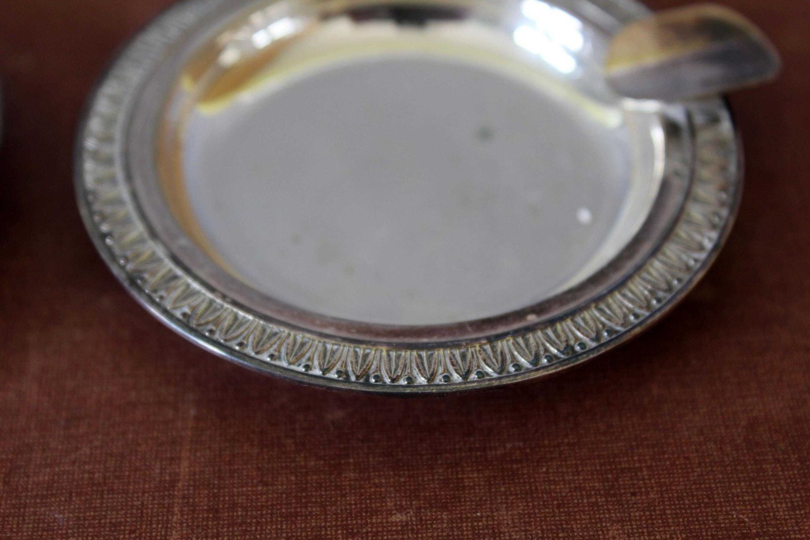 Home Decor Set Of 4 Small Vintage Silver Plate Tray And Ashtray, One Sturbelle, 3 Sivar Delheid Brussels Belgium, High Quality No 1, Louis XVI Design photo