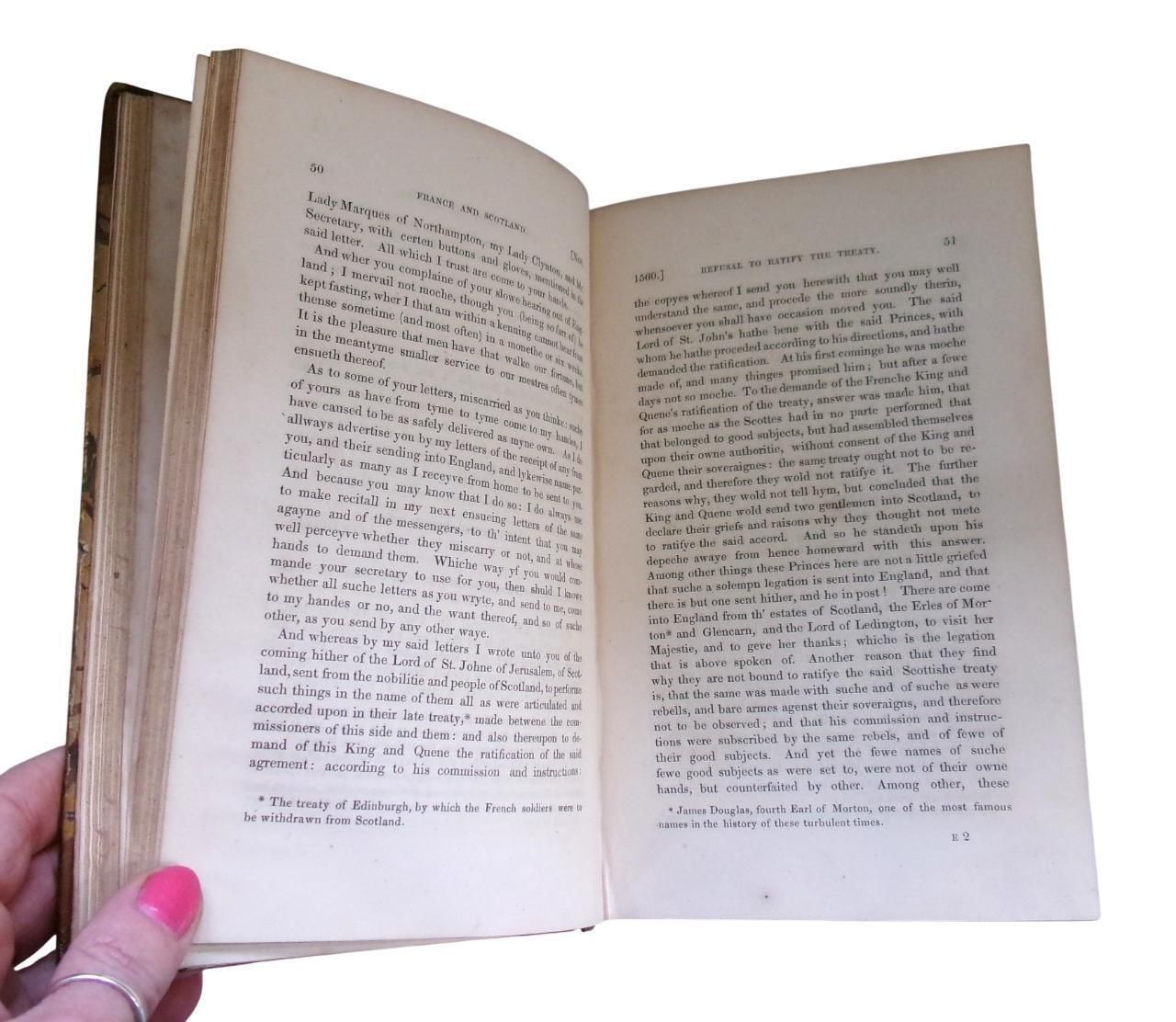 1838 Elizabethan History: Queen Elizabeth And Her Times, Series Of Letters, Half Leather, Georgian photo vintage