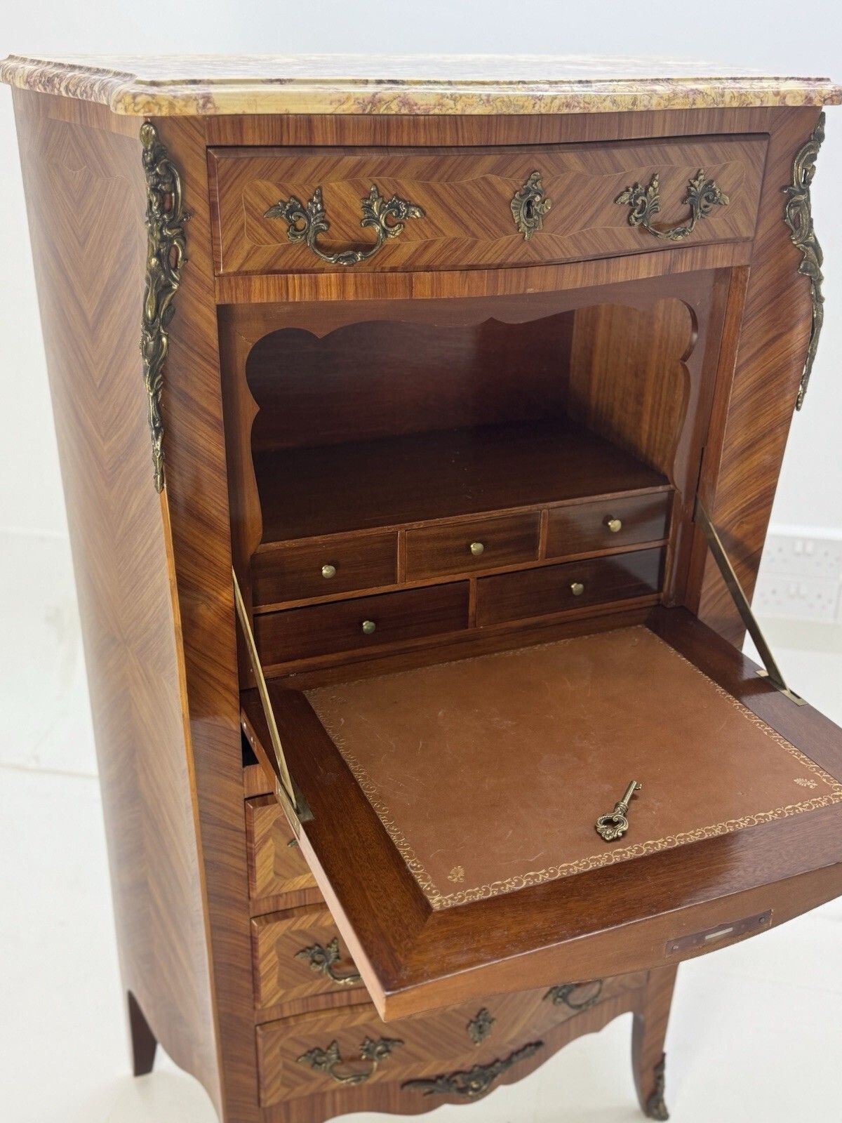 French Style Secretaire / Fall Front Writing Bureau Tallboy Louis XV photo furniture