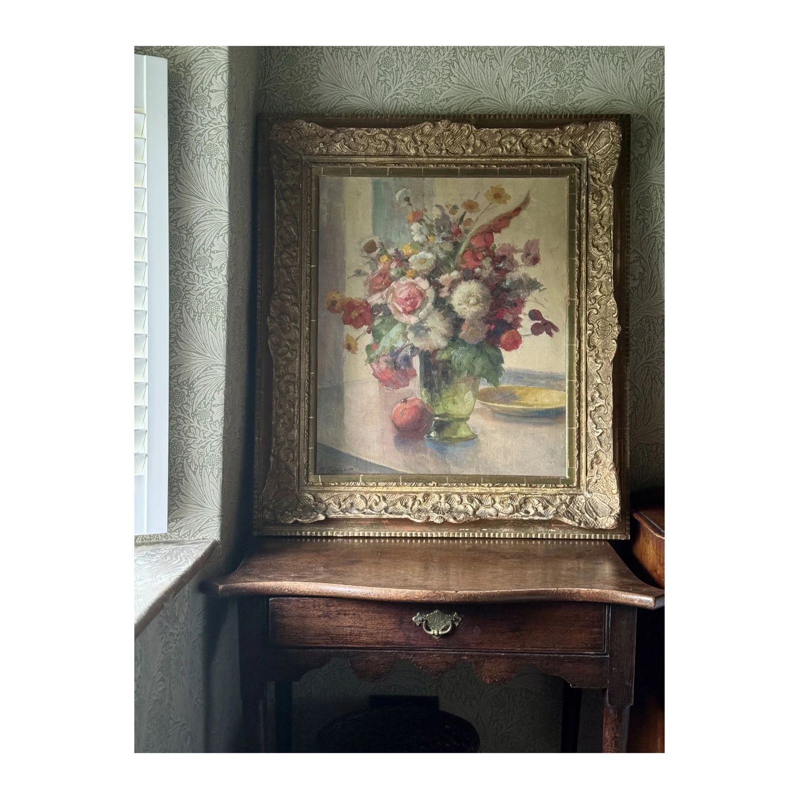 Flowers In A Green Vase photo for sale