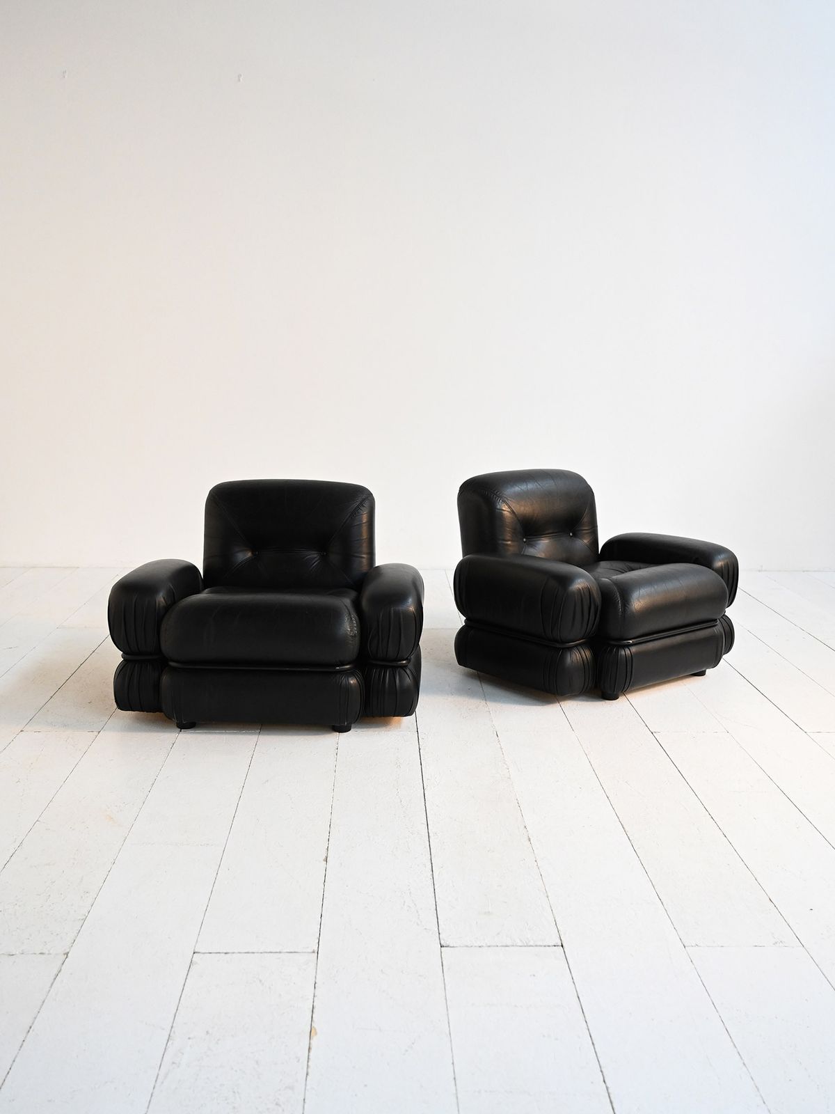 Black Leather And Tubular Steel Armchairs From The 1970s photo furniture