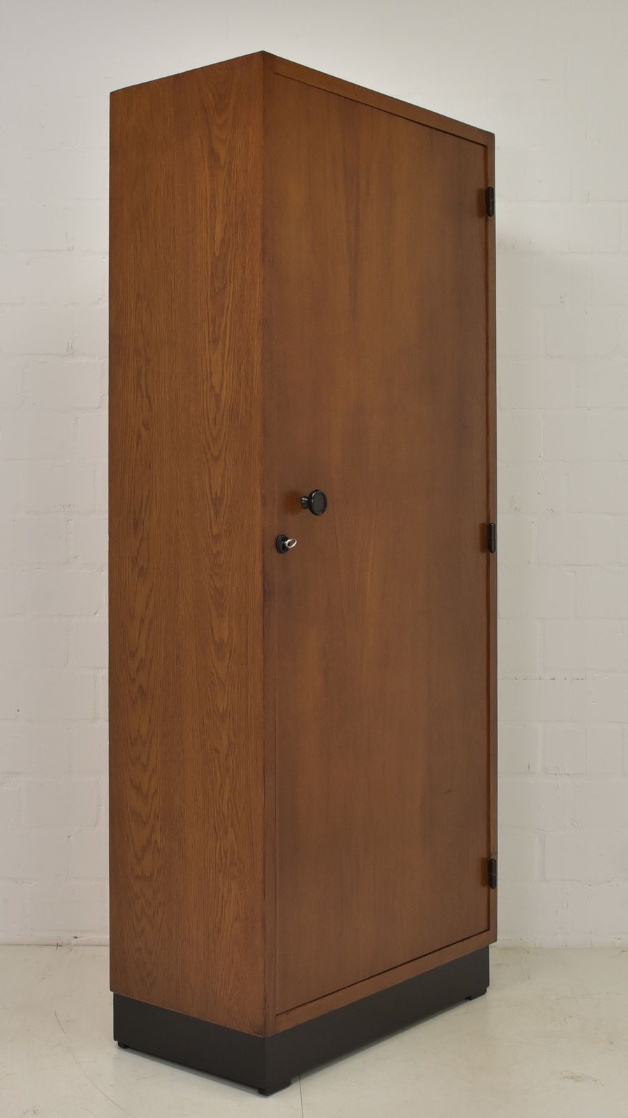 Furniture Narrow Cabinet, Mid Century Art Deco Style, Circa 1960, Oak Filing Cabinet photo