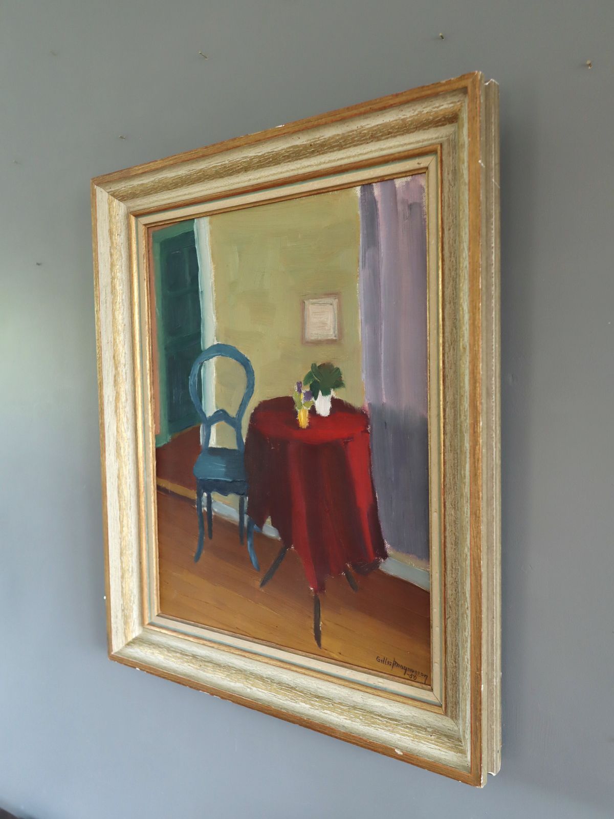 The Red Table In Oil Onto Canvas photo Art