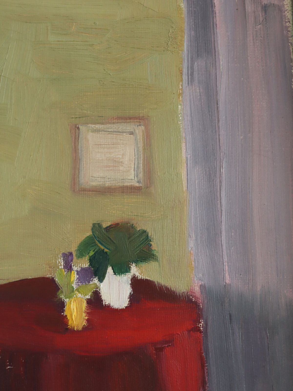 The Red Table In Oil Onto Canvas photo vinterior