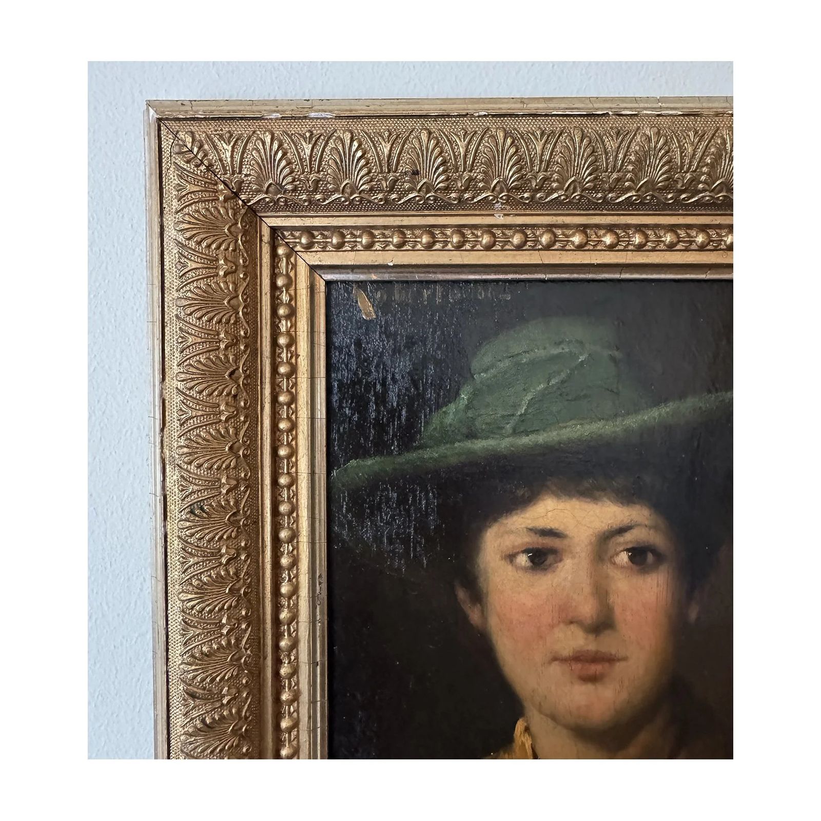 Girl In A Green Hat, 1800s photo Art