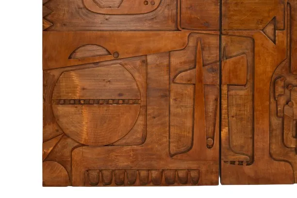Victory Of Segonzac. Carved Wooden Triptych Panel. Contemporary. photo for sale