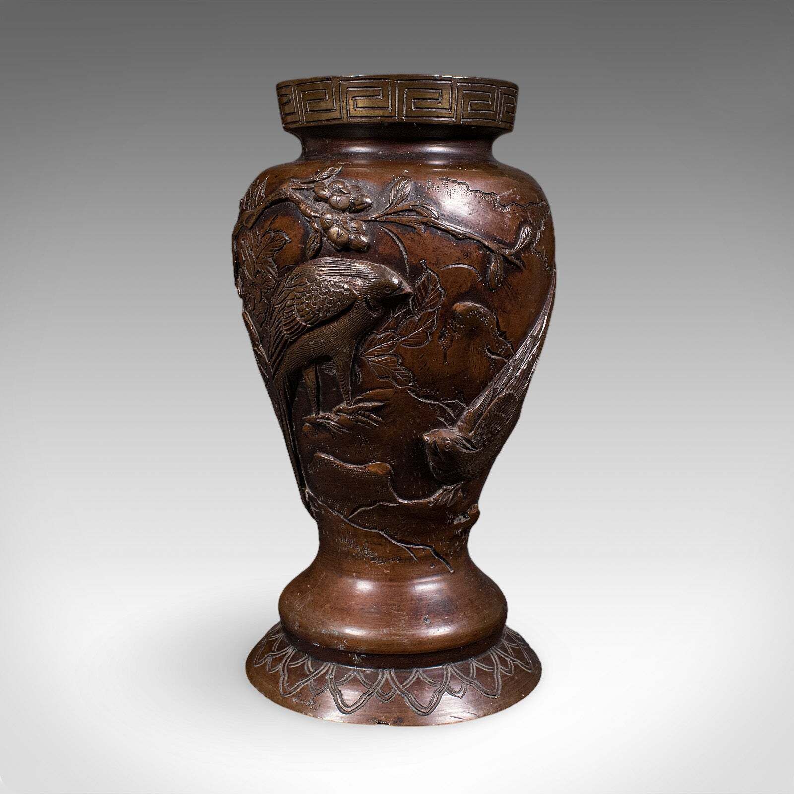 Pair Of Antique Decorative Meiji Vases, Japanese, Bronze, Bouquet Pot, Victorian photo vinterior