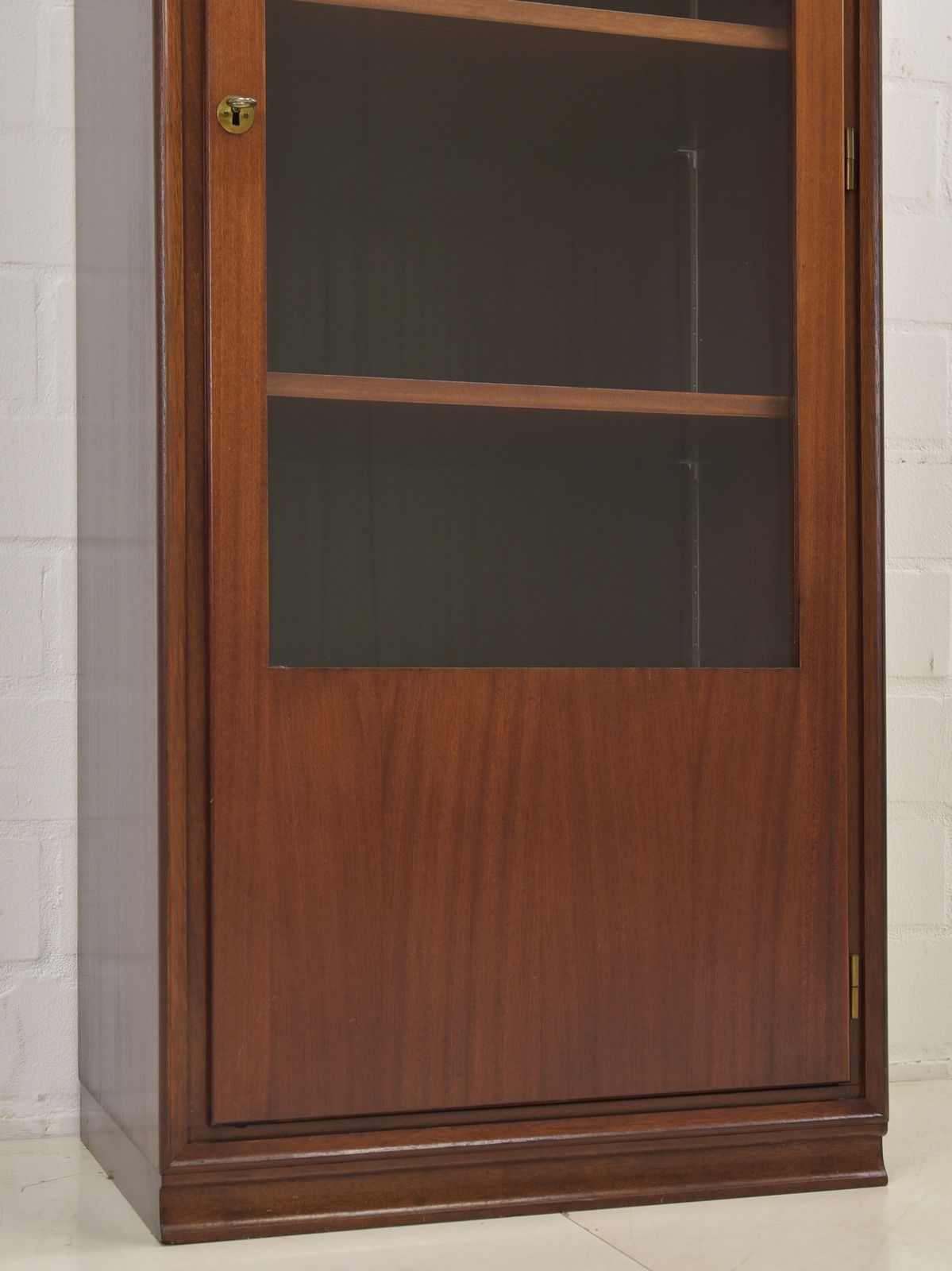 photo furniture Narrow Mahogany Display Cabinet, Mid Century Art Deco, Circa 1955; Filing Cabinet On The Right, 2 Of 2