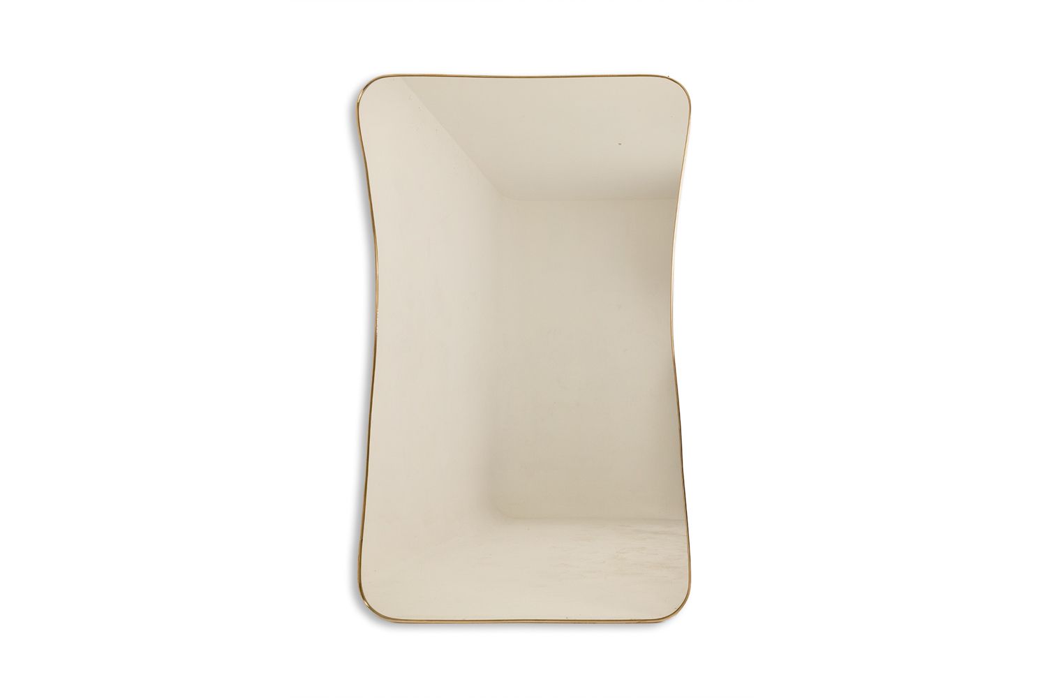 Mirror In Brass In The Style Of Gio Ponti. 1980s/1990s.