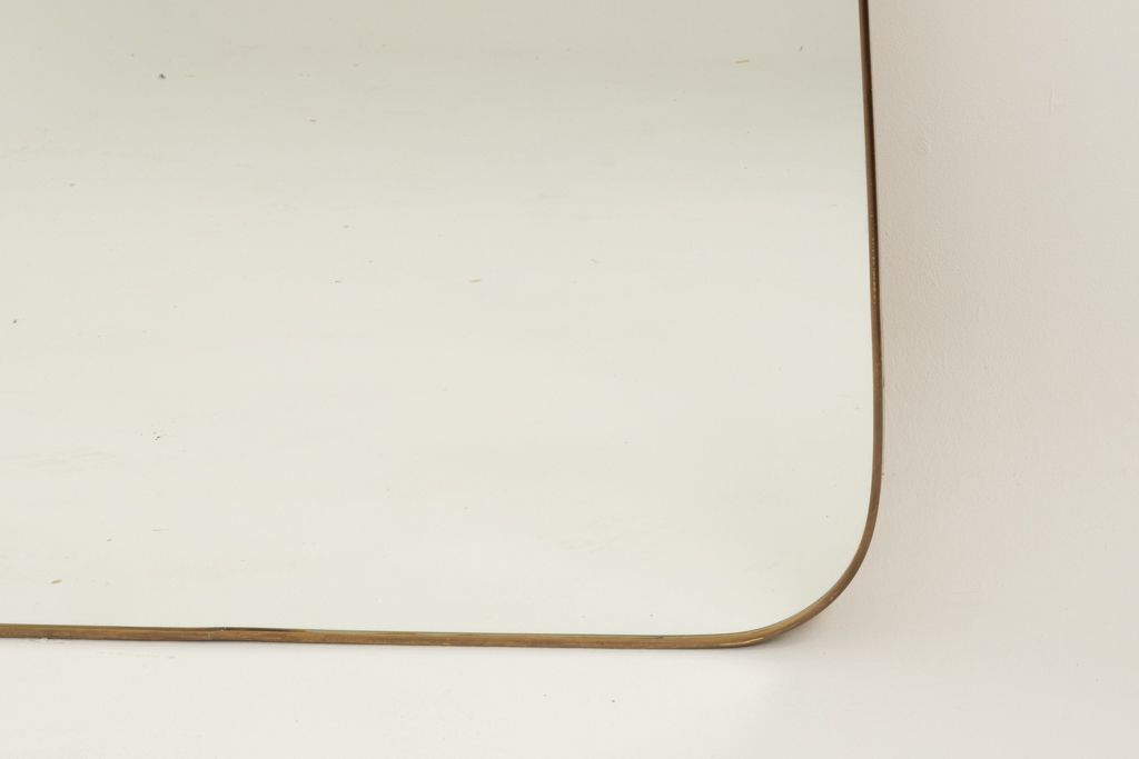 Mirror In Brass In The Style Of Gio Ponti. 1980s/1990s. photo for sale